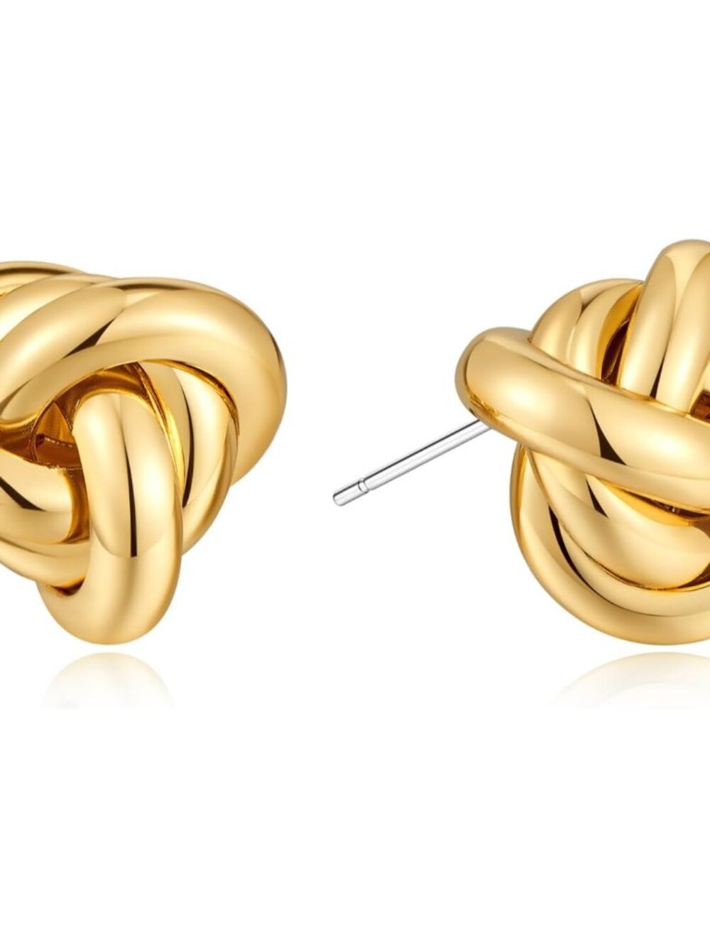 Gold/Silver Knot Stud Earrings Chunky Link Earrings Cute knot Earrings for Women